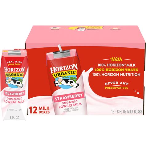 Horizon Organic Shelf Stable Low Fat Milk Boxes Strawberry Oz