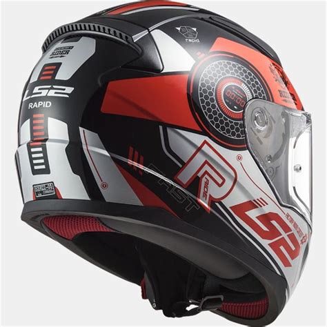 Casco Ls Ff Rapid Stratus Negro Rojo Plata