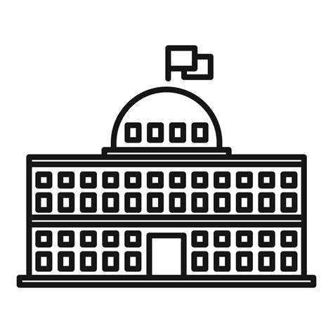 Government House Icon Outline Style 14668142 Vector Art At Vecteezy