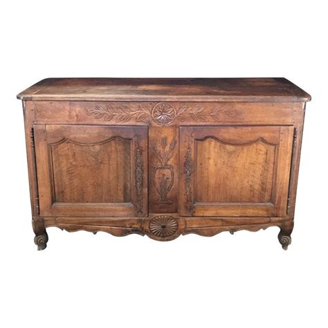 Antique Carved Walnut French Provincial Sideboard Cabinet Buffet