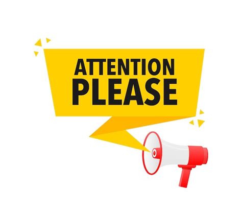 Premium Vector Attention Please Announcement Megaphone Label