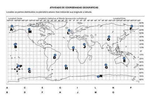 Atividade De Coordenadas Geograficas