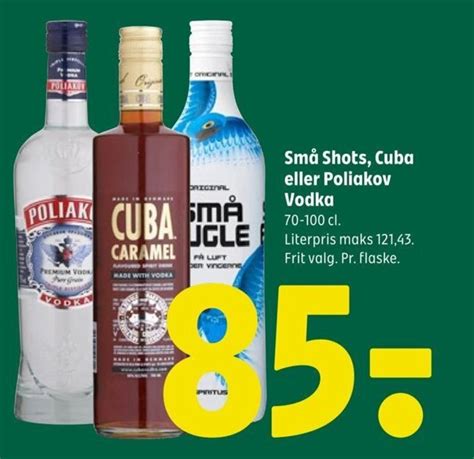 Små Shots Cuba eller Poliakov Vodka tilbud hos Coop 365