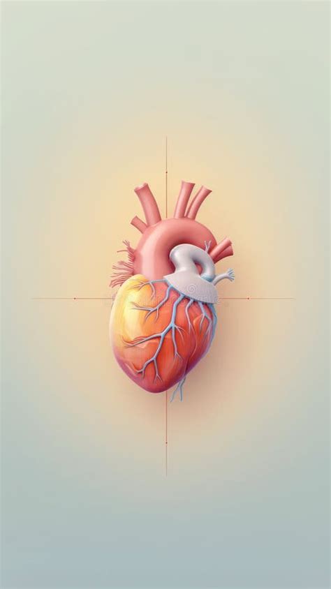 Modello Di Anatomia Cardiaca Umana Su Sfondo Luminoso Verticale Aie