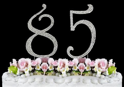 New Large Rhinestone Number 85 Cake Topper 85th Birthday Party Free