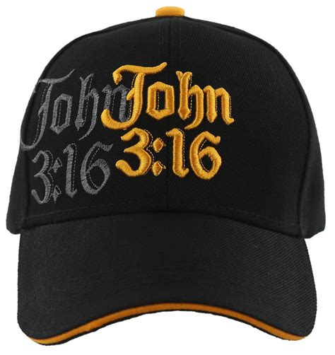 John 316 Shadow God Jesus Christian Ball Cap Hat Black Mens Hats