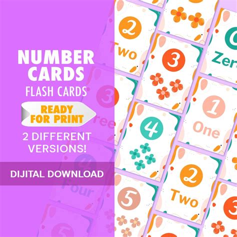 PRINTABLE Numbers Flashcards 0-10 Preschool Counting Flash - Etsy