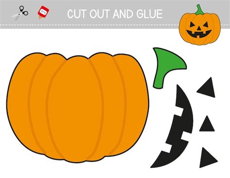 Premium Vector Halloween Pumpkin Cut And Glue Worksheet For Kids