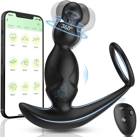 Bluetooth Male Prostate Massager Vibrator Rotate Anal Plugs Penis