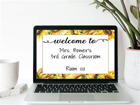 Sunflowers Classroom Door Sign Template School Door Sign Classroom Decor Sunflowers Classroom