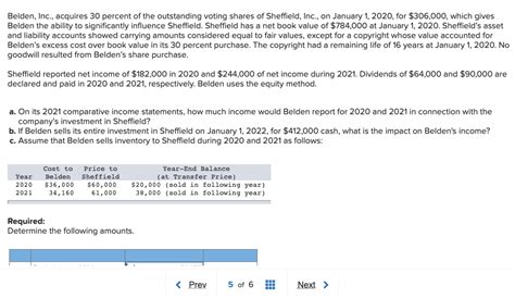 Solved Belden Inc Acquires 30 Percent Of The Outstanding Chegg