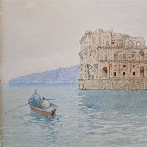 Salvatore Petruolo 1857 1946 Marina Di Napoli Con Palazzo Donn Anna