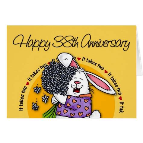 Wedding - Happy 38th Anniversary Card | Zazzle