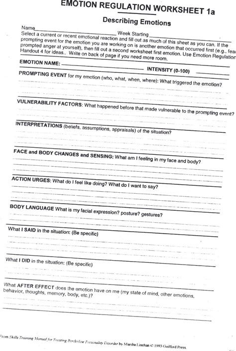 Free Printable Bpd Worksheets