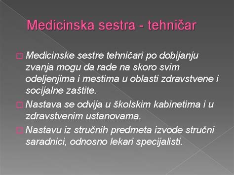 Srednja Medicinska Kola Subotica Obrazovni Profili U Kolskoj