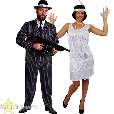 Gangster And Flapper Couples Costume 1920 S Fancy Dress The Great