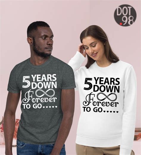 5 Years Down Forever To Go TShirt 5th Year Wedding Etsy