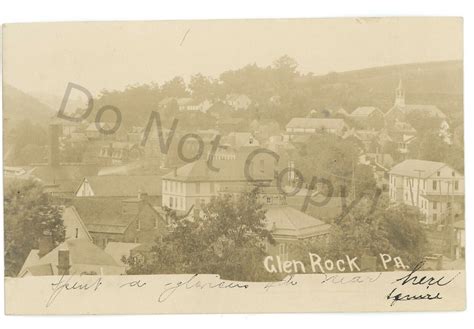 Rppc Aerial View Of Glen Rock Pa York County Real Photo Postcard 1 Ebay