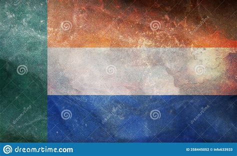 Retro Flag of Afrikaner Vryheids, Africa with Grunge Texture. Flag Representing Extinct Country ...