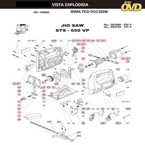 Vista Explodida Pe As P Serra Tico Tico Dwt Sts Vp V V