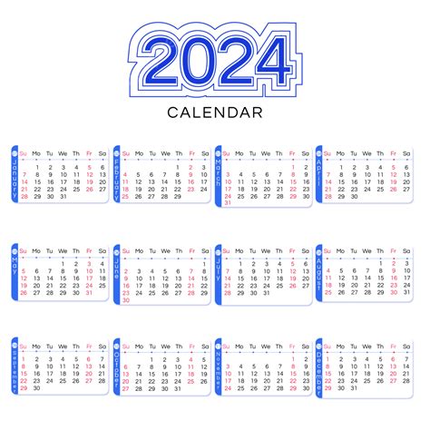 2024 Year Calendar Png Vector Psd And Clipart With Transparent