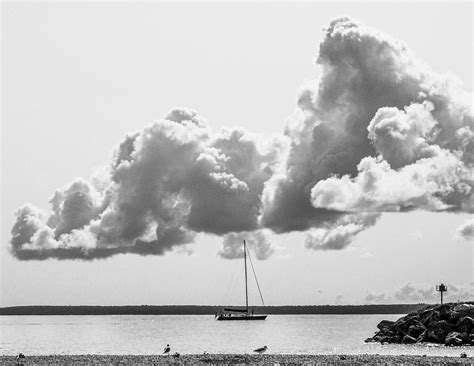 Sailboat Art Print Sailboat Wall Decor Black And White Photograph