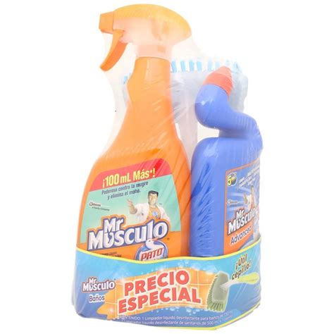 Limpiador Líquido Mr Músculo Desinfectante Para Baños 750 Ml Más