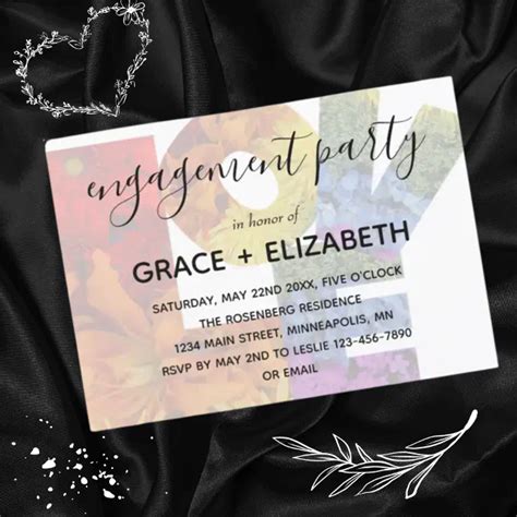 Love Same Sex Wedding Engagement Party Invitation Zazzle