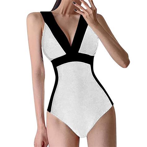 Chuou Women Fashion Solid Splice Swimsuit Sexy Bikini Swimwear Bathing