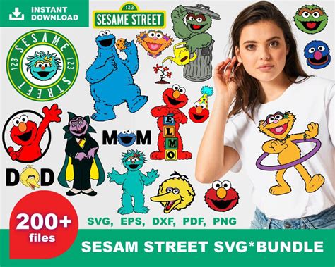 200 Bundle Sesame Street SVG Free Svg Files For Cricut