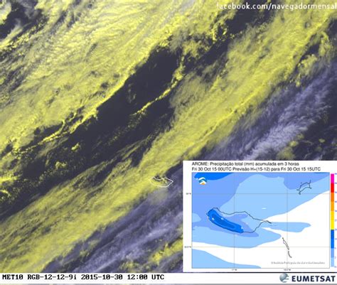 Tempo nas ilhas Frente fria passagem rápida sobre a Madeira