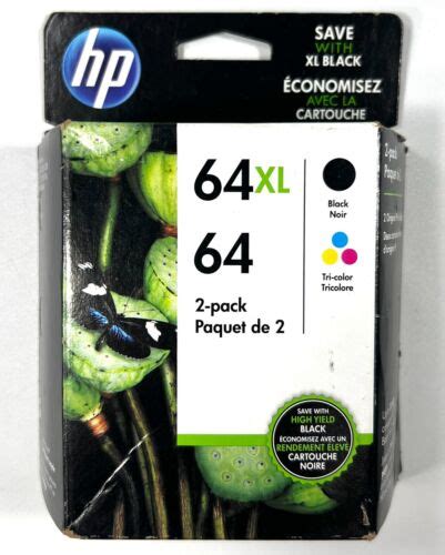 HP 64XL Black 2 Pack Combo Ink Cartridges 64 Tricolor GENUINE EXP JUL