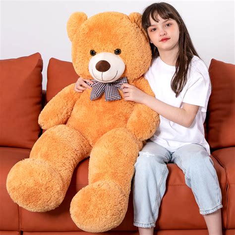 Morismos 4ft Giant Teddy Bear Stuffed Animal Soft Big Bear Plush Toy