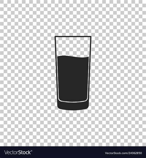 Glass With Water Icon On Transparent Background Vector Image