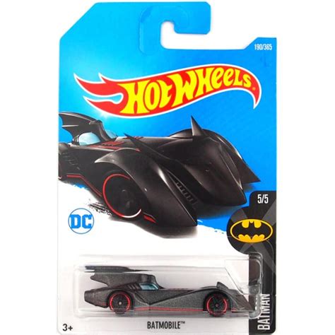 Carrinho Hot Wheels Batmóvel Batmobile Preto e Vermelho Batman Bravos e Destemidos DC Comics