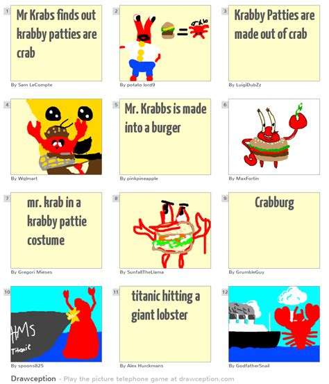 Mr Krabs Finds Out Krabby Patties Are Crab Drawception