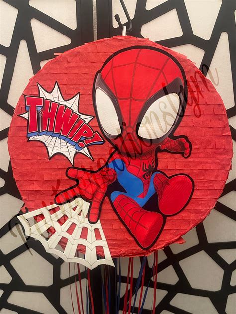 Spidey From The Amazing Friends Spiderman Pull String Pinata 16 X4 Etsy