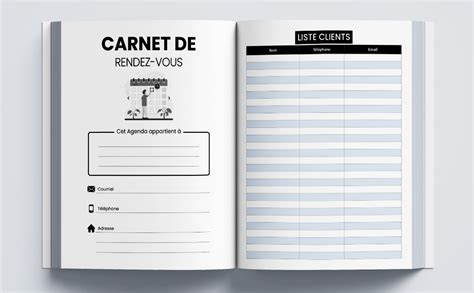 Amazon Fr Carnet De Rendez Vous Cahier De Rendez Vous Professionnels