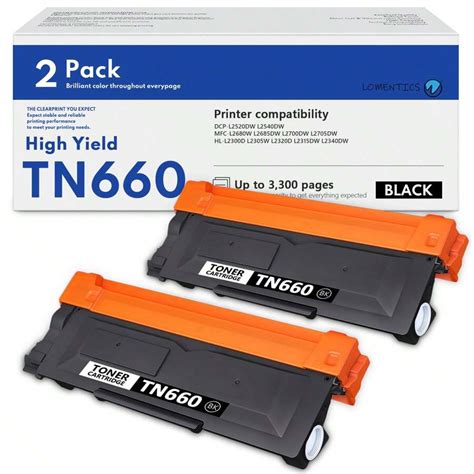 High Yield Tn Tn Black Toner Cartridge Pack Replacement For