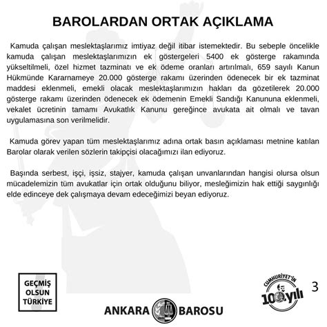 Ankara Barosu on Twitter BAROLARDAN ORTAK AÇIKLAMA Kamuda çalışan