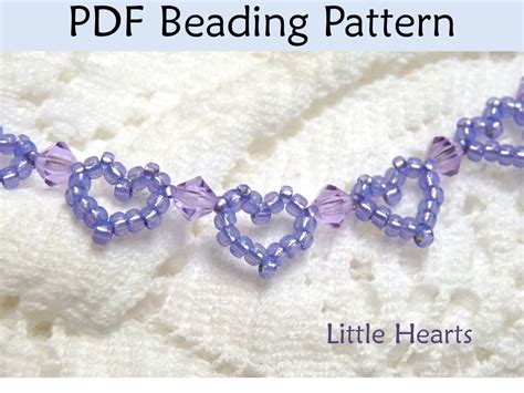 Beading Tutorial Pattern Bracelet Beaded Heart Jewelry Simple Bead Patterns Little Hearts