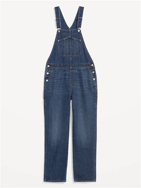 Slouchy Straight Workwear Non Stretch Jean Overalls Old Navy