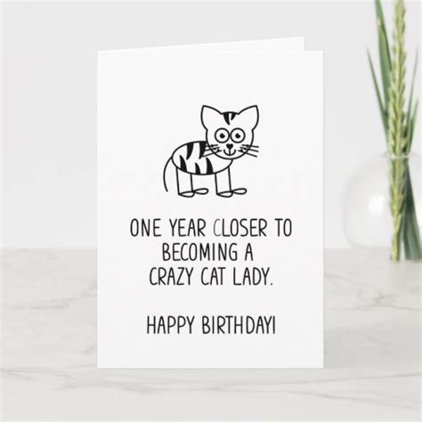 Crazy Cat Lady Birthday Card | Zazzle.com