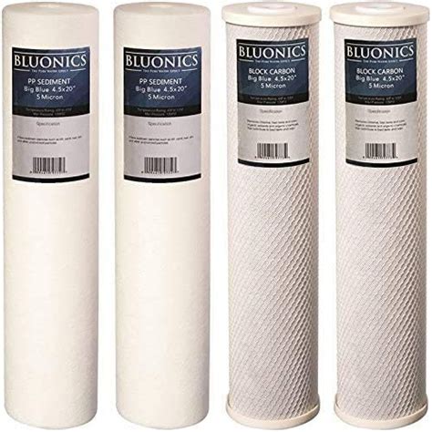 Bluonics Sediment And Cto Carbon Block Water Filters 4 Pack 5 Micron 4