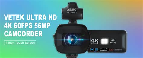 Amazon Vetek K Video Camera Camcorder Uhd Mp Vlogging Camera