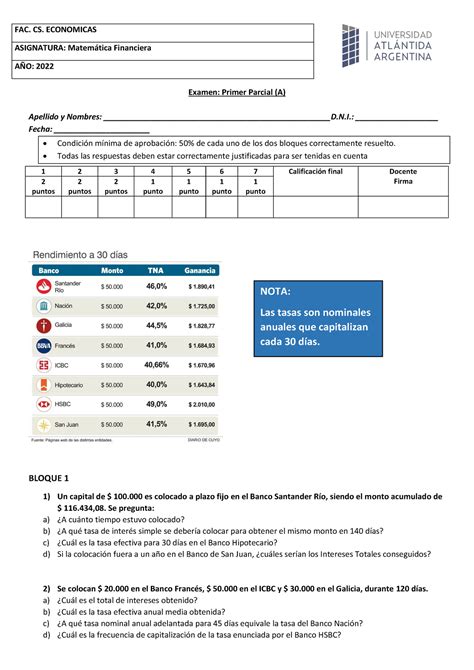 Parcial 1 2022 A FAC CS ECONOMICAS ASIGNATURA Matemtica