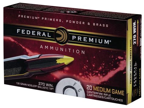 Federal 270 Win 130gr Nosler Ballistic Tip Ammunition