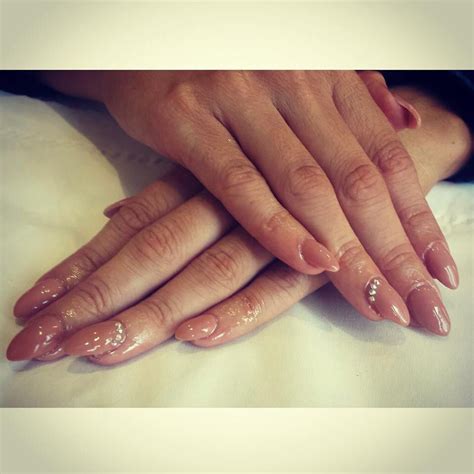 Almond Shaped Acrylic Nails With Nude Gel Overlay By Sally Labellevous Nails Acrylic Nails