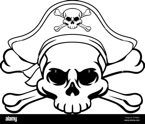 S Mbolo De Calavera Pirata Jolly Roger En Hat Imagen Vector De Stock