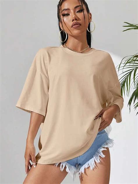 Shein Ezwear Mushroom Slogan Graphic Drop Shoulder Tee Shein Usa In